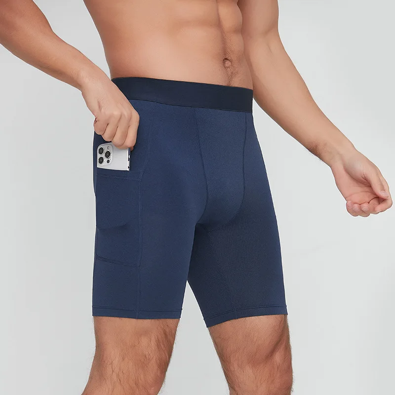 Summer Men's Quick-drying Pants Pro Stretch Tight Shorts Running Training Sports Fitness Breathable Five-point Compression Pants