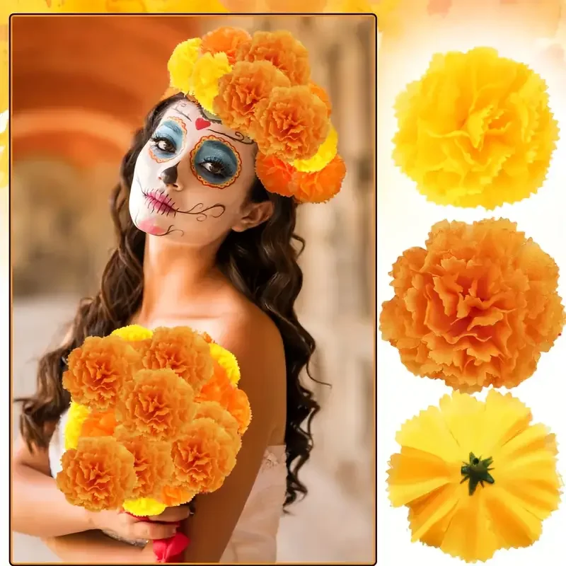 Artificial Carnation Marigold Flowers for Diwali Festival Decor