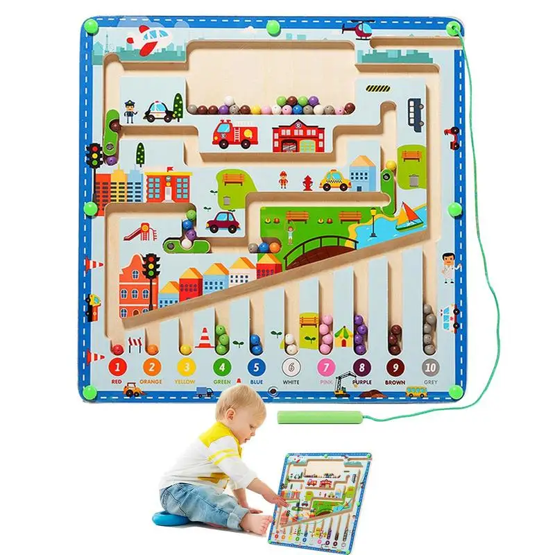 Set Di Scacchi Da Viaggio Magnetici Fun Magnetic Flying Chess Bead Maze Toy Driving Beads Maze On Board Game Portable Educational