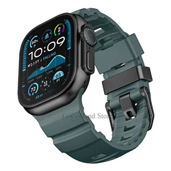 Enhanced Silicone Sports Strap - 42 - 44 - 45 - 49 - S10 - 46mm (Mist Green black)