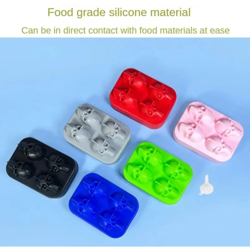 3D Skull Silicone Mold Ice Cube Tray Mould Ice Cube Maker Ball Mold Whiskey Wine Cocktail Ball