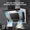 Stainless Steel Range Hood Top Side Three Exhaust Range Hood Kitchens Large Suction Range Hood 90cm Household 1