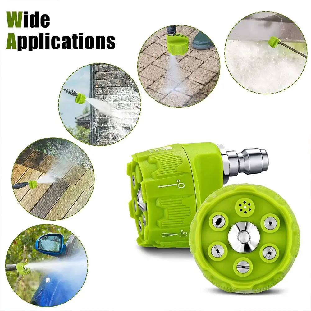 High Pressure Washer Spray Nozzle 0 15 25 40 Degree Rotation Watering Rinse Soap Nozzle Tip Garden Cleaning 5