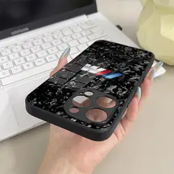 Blue and Red Car Logo Tempered Glass Phone Case Cover - iPhone 15 Plus (Black1)