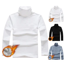 

Men Tee Shirt High collar Long Sleeve Tee&Tops Stylish Slim Buttons T-shirt Autumn Casual Solid Male Clothing Plus Size