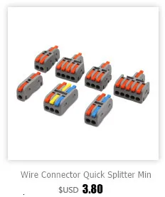 Description Picture 3 of item1PC 225 Series Wire Connectors Plug-in Electrical Terminal Block Spliceable One In Multiple Out Splitter Guide Rail Junction Box