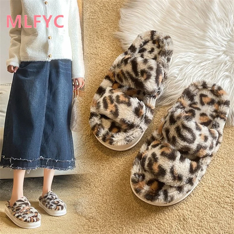 Mao Mao Slippers New Home Warm Fashion Indoor Cotton Slippers Women's Flat Bottom Casual Cotton Slippers Chaussure Femme