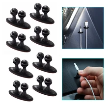

1/5/10/20 Pcs Silicone Multifunctional Desktop Car Wire Cable Holder Clip Under Desk Headphone USB Cable Management Organizers