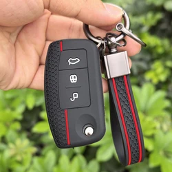 Premium Leather Keychain Car Key Case Cover and Holder for Ford Collection (With Keychain)