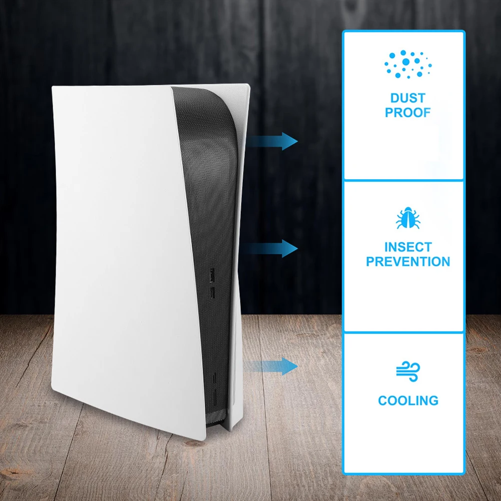 Dust Cover Mesh Breathable with 2 Pair Thumb Grips & Dust Plugs Set Dust Net Dustproof Net Filter for PS5 Disc&Digital Console