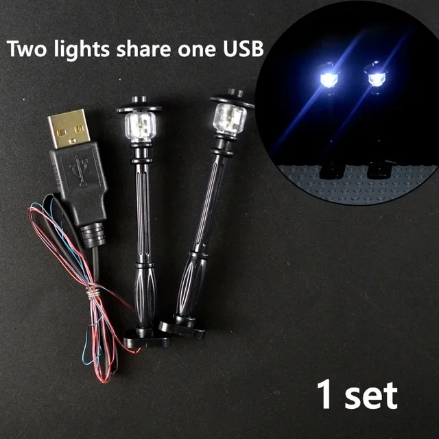 LED Building Blocks City Street Lamp - USB Light-Emitting Classic Brick Toy