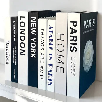 3Pcs/Set Luxury Fake Book Storage Box Fashion Decorative Books Design Coffee Table Bedroom Shelf Islam Home Decor New York Paris