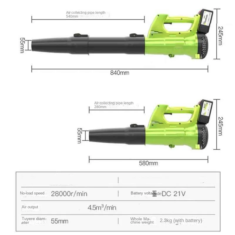 Lithium Battery Electric Leaf Blower Snow Blower Rechargeable High Power Industrial Garden Violent Hair Dryer송풍기 제설기 대포송풍기무선 송풍기 5