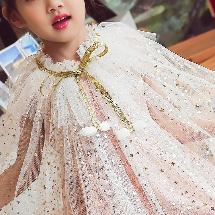 Girls Sequins Elsa Mermaid Ariel Princess Cloak Halloween Party Fancy Rapunzel Dress Up Cape Costume Gradient Mantle cosplay costume mermaid costume