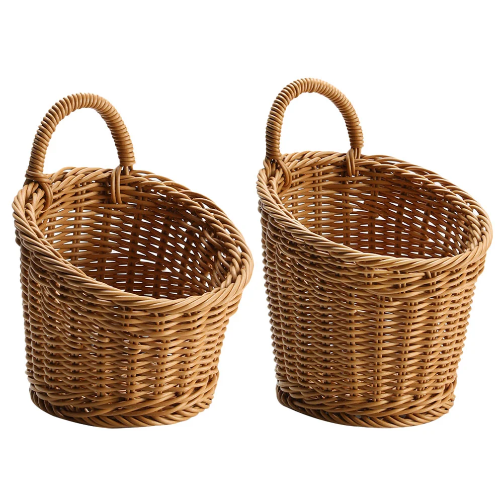 

Woven Storage Basket Portable Wall Hanging Basket Ginger Garlic Fruit Vegetable Basket Kitchen Organizer