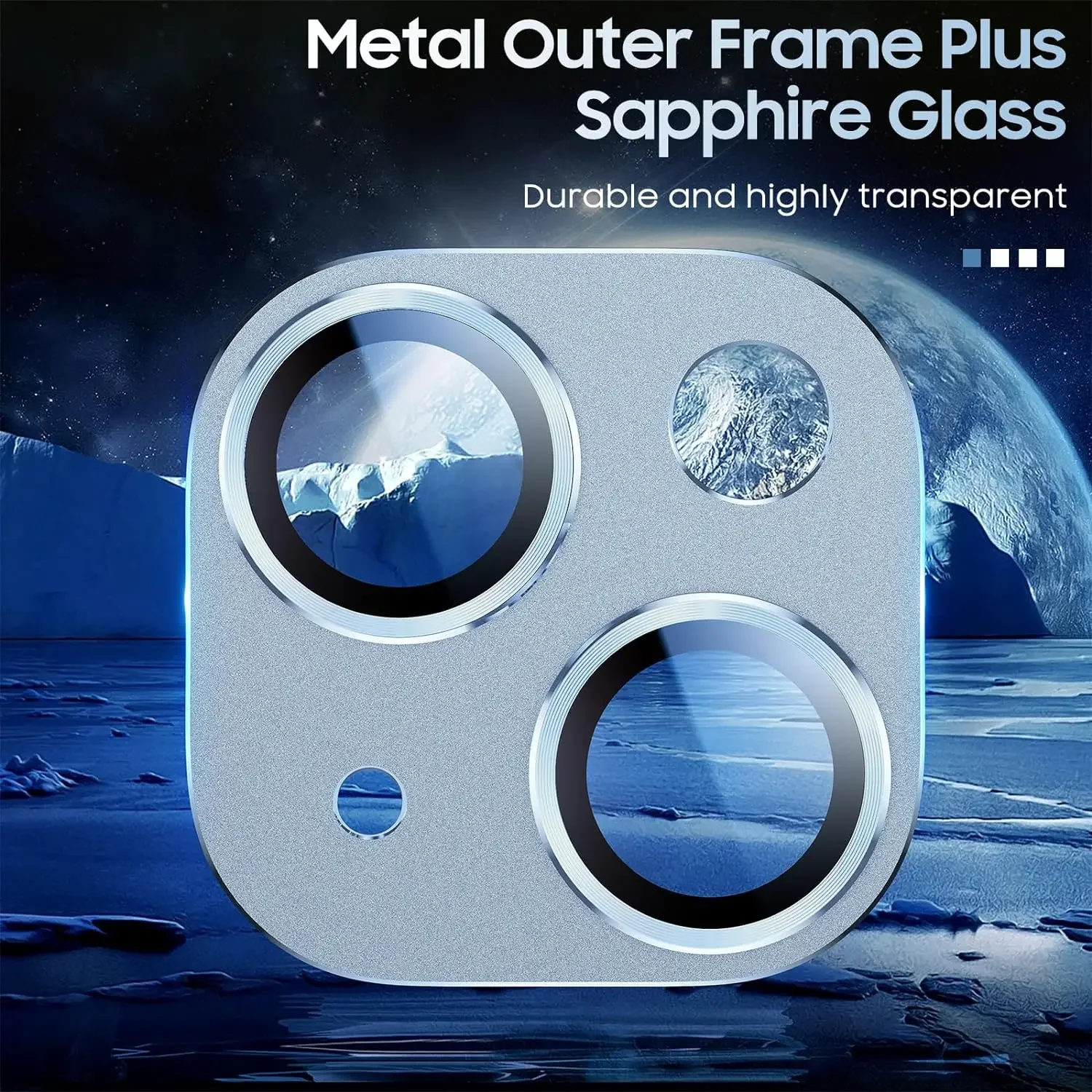 Blue Tempered Glass Camera Lens Protector Cover