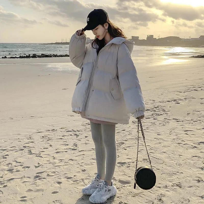 2023Short Winter Jacket Women Warm Hooded Down Cotton Jacket Parkas Female Casual Loose Outwear Korean Cotton-padded Winter Coat
