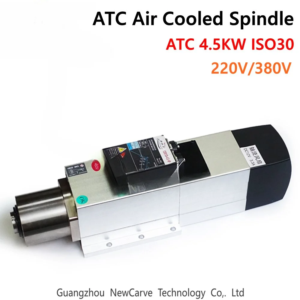 

ATC Spindle Air Cooled 4.5KW Automatic Tool Change Spindle Motor 220V 380V China ATC ISO30 for CNC atc-spindle-motor NEWCARVE