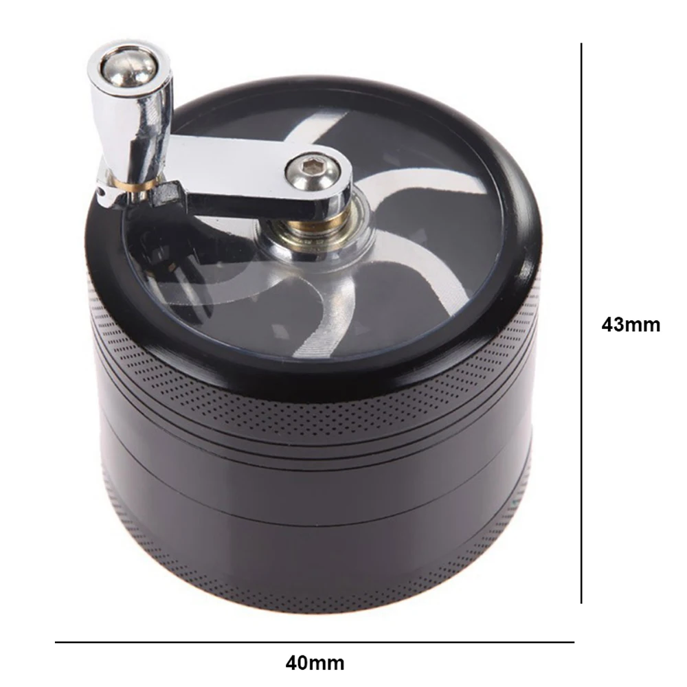 Herbal Grinder 40mm Tobacco Grinder Smoke Manual Kitchen Herb Metal 4 Layer Grinders Spice Mill Cigarette Accessories