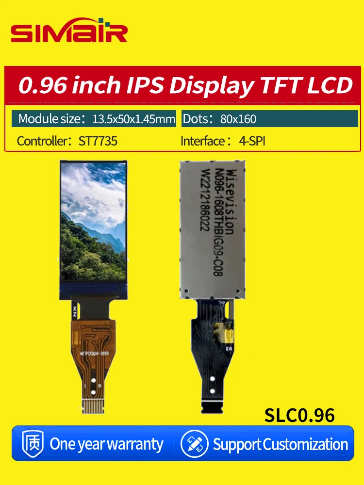 Display TFT IPS 0.96 Pollici - 80x160 Pixel, SPI, ST7735S, Per Arduino E Progetti Elettronici
