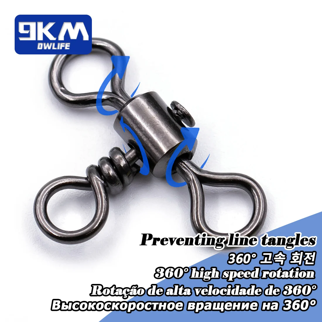 Triple Swivel 25~100Pcs Stainless Brass Rolling 3 Way Swivels Fishing Line Connector Tackle Jigging Rigs Surf Fishing Bottom Rig 5