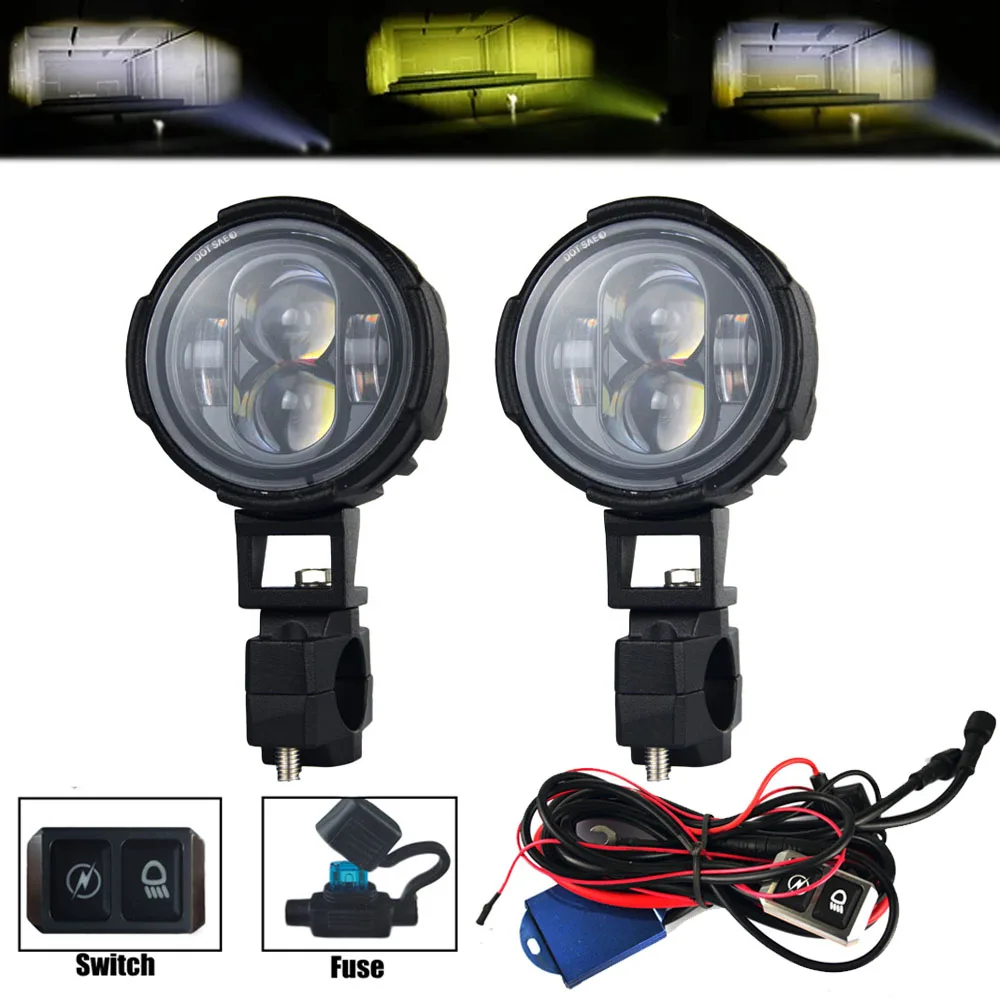 100W Faro Del Motociclo Spot Light Led Fendinebbia Ausiliario Farol Moto Driving Lamp Strobe Per Bmw R1200Gs F800Gs F700Gs F650Gs