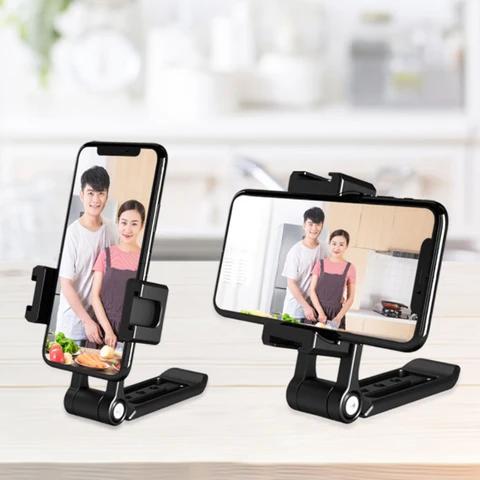 Foldable Mini Phone Tripod Mount Adapter Vertical 360 Rotation Tripod Stand for iPhone X 8 7 Samsung S8 7 Redmi