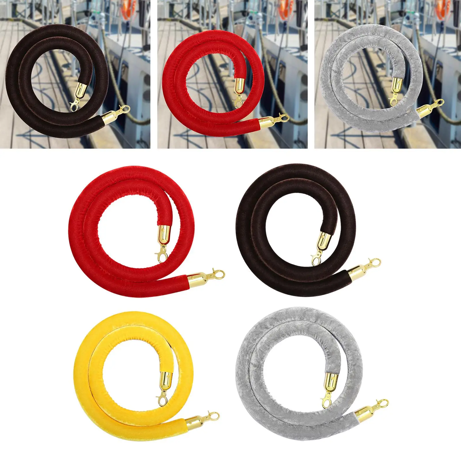  Queue Rope 4.9ft Velvet 1Piece Rope Velvet Queue Line Rope for Celebration Exhibition Grand Openings