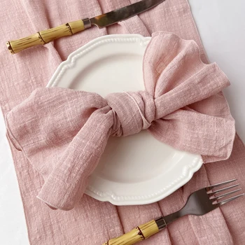 Set of6 Cotton Cloth Napkins Gauze 30x30cm Fabric for Wedding Decor Everyday Use Dinner Tea Towel Table Village Christmas Napkin 1