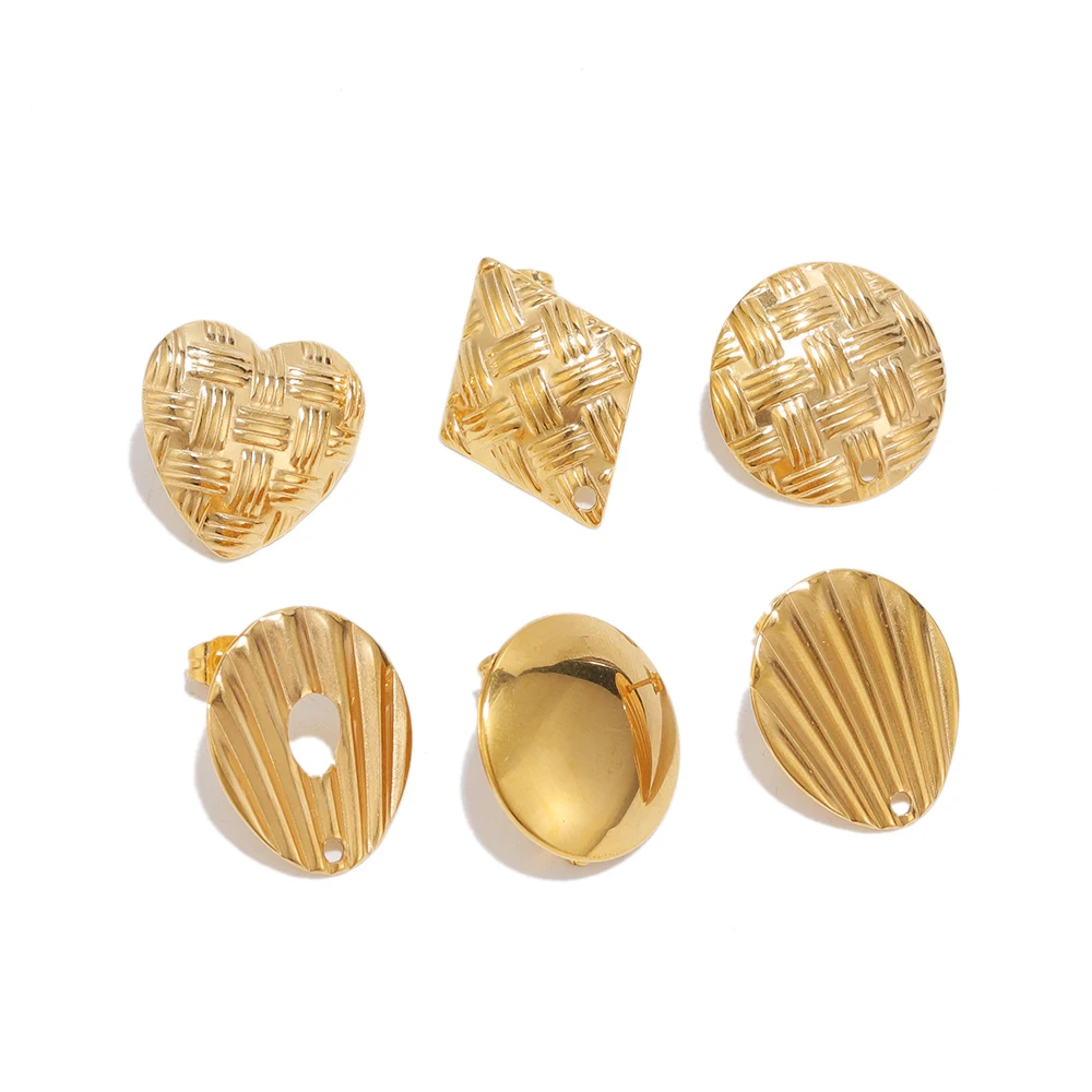 10 Stücke Edelstahl Klassische Geflecht Form Runde Ohrringe Post für DIY Tropfen Ohrringe Erkenntnisse Schmuck Machen Großhandel – Detail 1