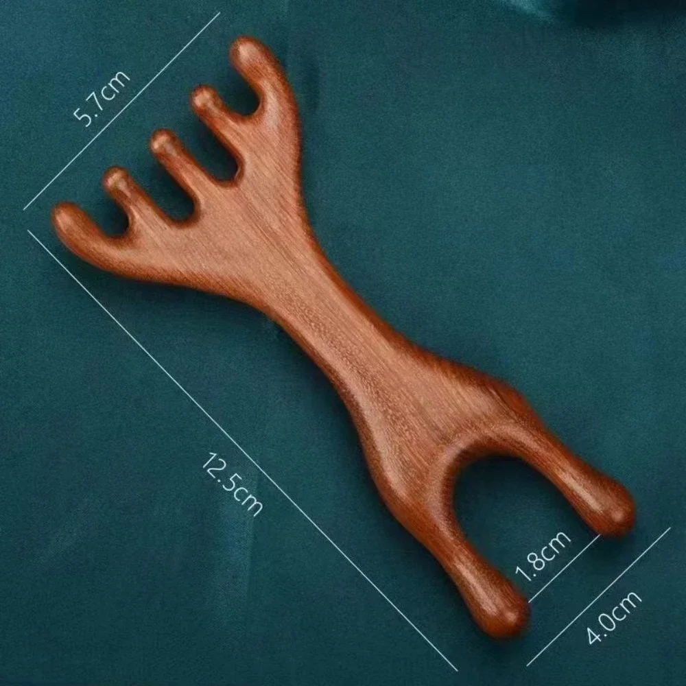 1Pcs Double Headed Body Meridian Massage Comb Deer Antlers Wide Tooth Wood Therapy Massage Comb Help Blood Circulation