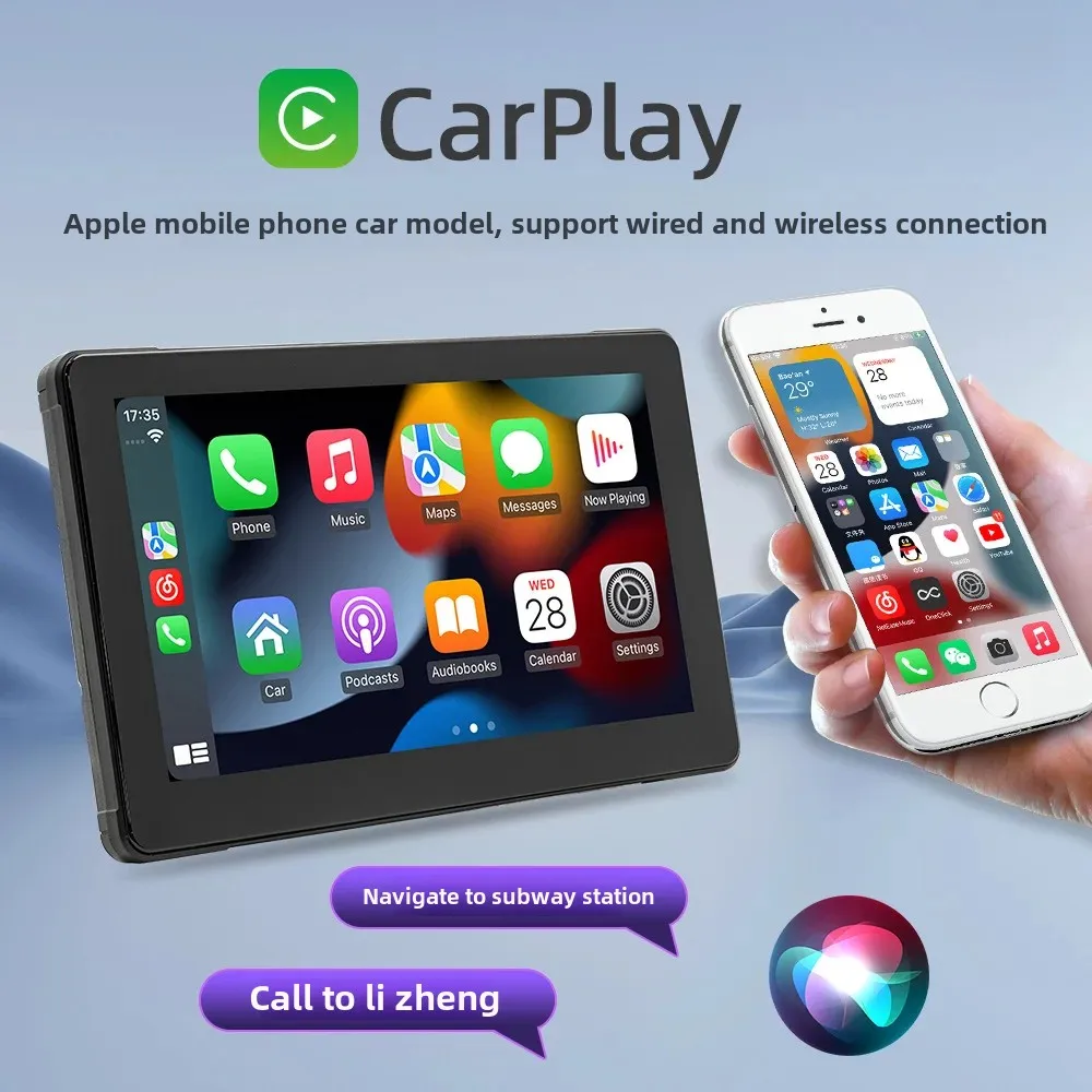 New Portable High Definition 7 Inch MP5 Player Dual Bluetooth Carplay Motorcycle Riding Recorder Compact Durable Electronic Devi