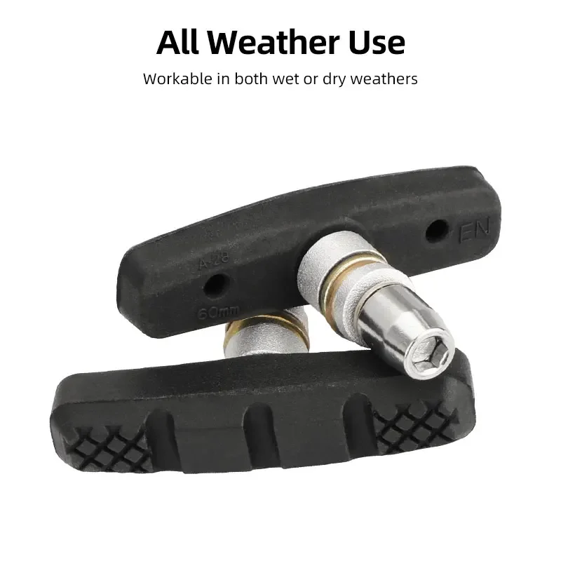 Deemount Quality V-Brake Pads MTB Mountain Bicycle Brake Shoes 60mm Threaded For Linear Pull Brakes All weathers 5