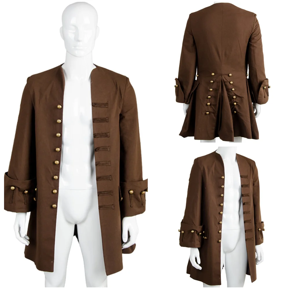 

Captain Jack cosplay Sparrow Cosplay Costume Trench Coat Jacket Only For Adult Men