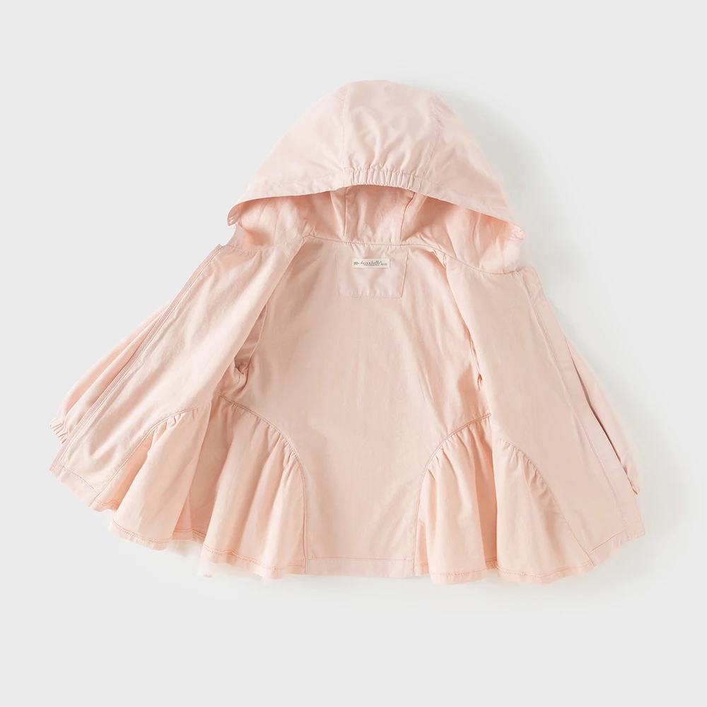 데이브 벨라 어린이 봄 레이스 메쉬 자켓 소녀 핑크 가을 캐주얼 코트 어린이 파티 야외 의류 아동복 DB1260624