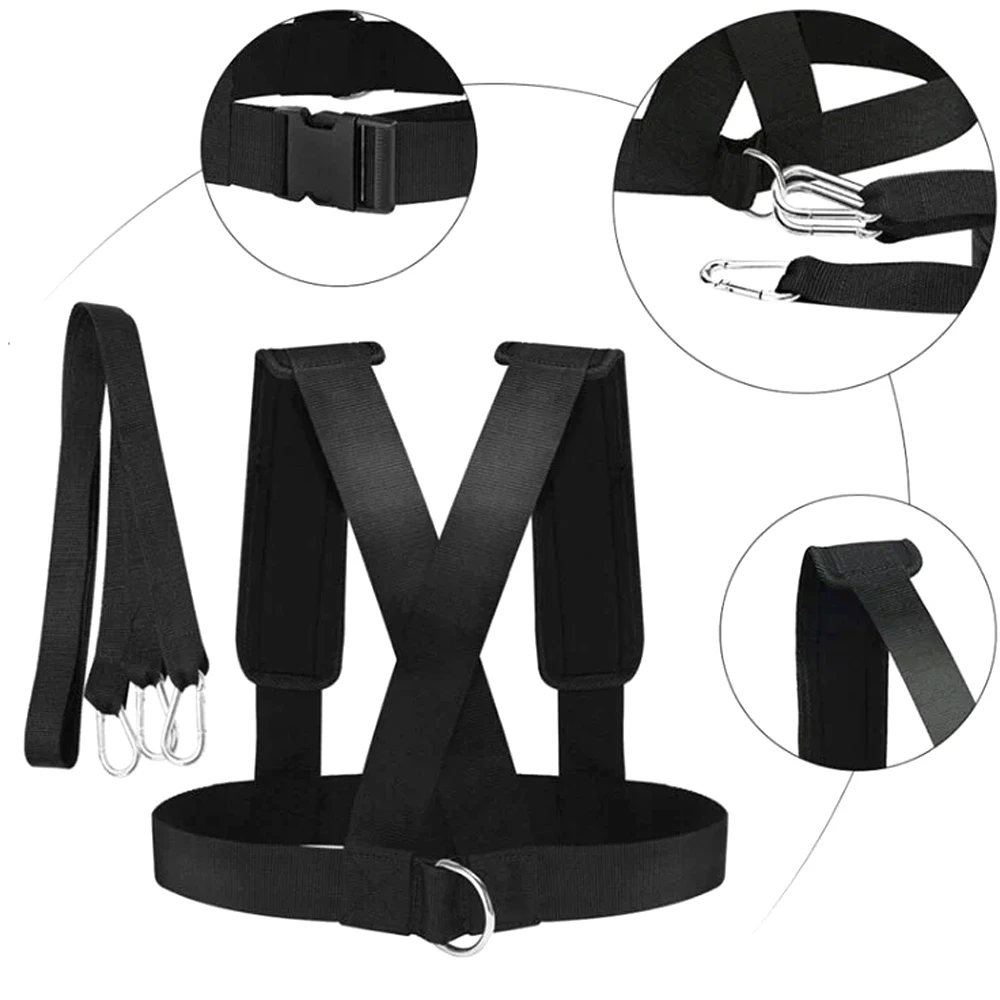 Gym Exercise Equipment Sled Harness Workout Resistance and Assistance Trainer Physical Training Resistance Rope Kit Improving Speed Stamina & Strength