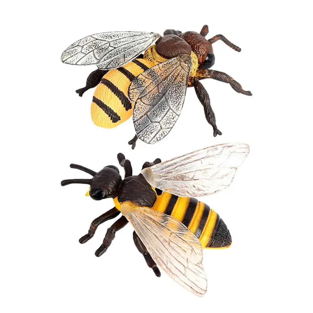 Bee Model Clear Texture Realistic Vivid Appearance PVC Miniature Simulation Honeybee Animal Sculpture Home Decor 6