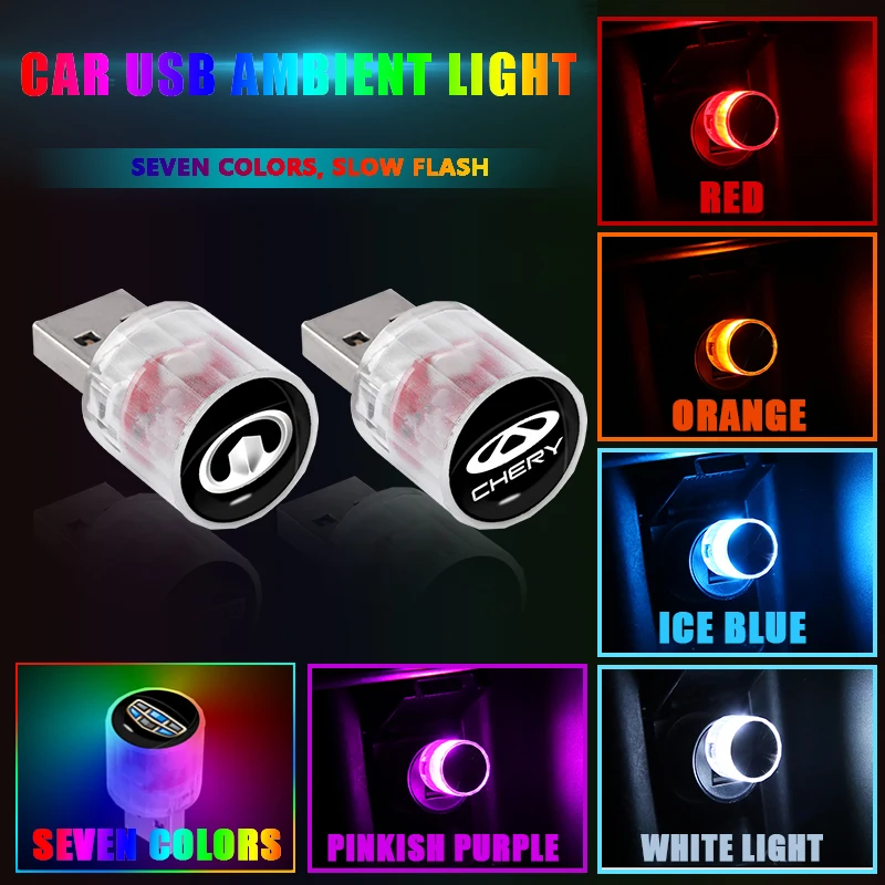 Compact USB Car Interior LED Ambient Light - Colorful & Portable Atmosphere Lamp