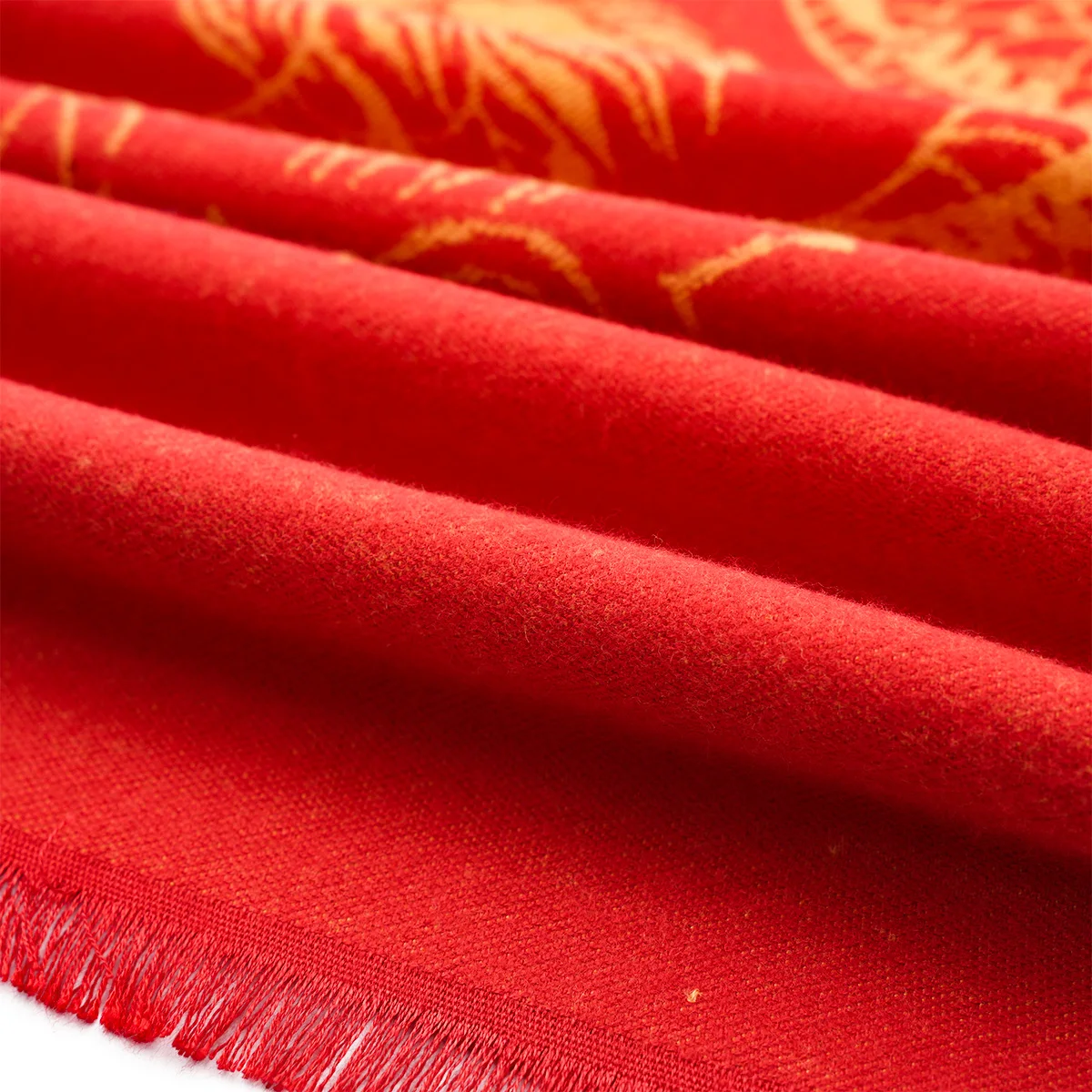 A big red chinese dragon pashmina warm short beard unisex scarf shawl suitable for daily wear and decoration holiday gifts 5