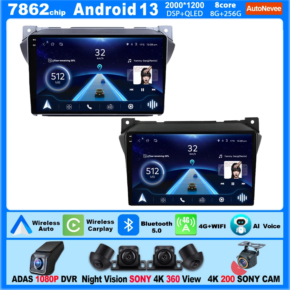 

Беспроводное автомобильное радио Android для SUZUKI ALTO 2009 -2016, мультимедийный видеоплеер с сенсорным экраном, умные автомобильные системы, дисплей с Wi-Fi