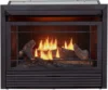 Ventless 26,000 BTU Heats 1,350 Square Feet Dual Fuel No-Clearance Gas Fireplace Insert with Remote Control, Black 1