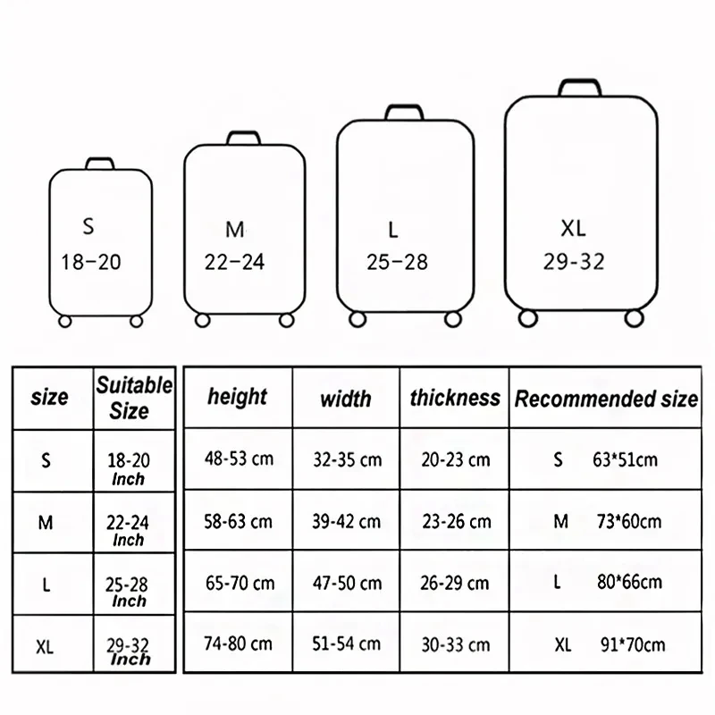 Thick Elastic World Map Luggage Protective Cover Zipper Suit For 18-32 inch Bag Suitcase Covers Trolley Cover Travel Accessories 2