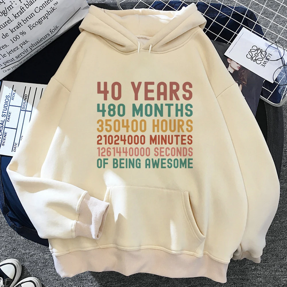 

40 Ans 40th Years Birthday hoodies women y2k aesthetic streetwear clothes female gothic tracksuit