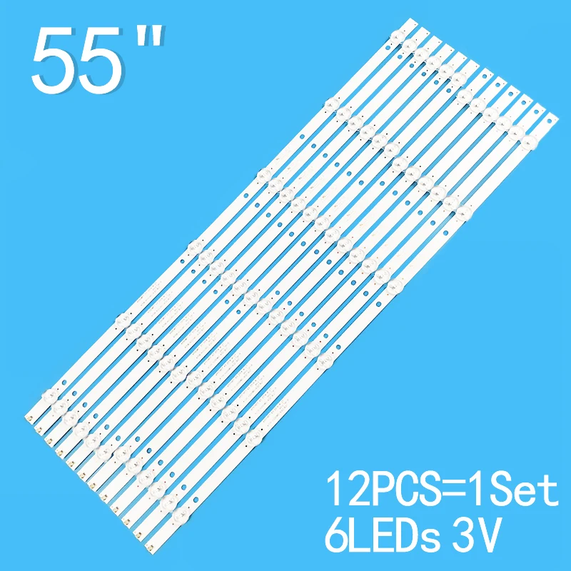 New 12PCS/lot 6LEDs 3V For 55