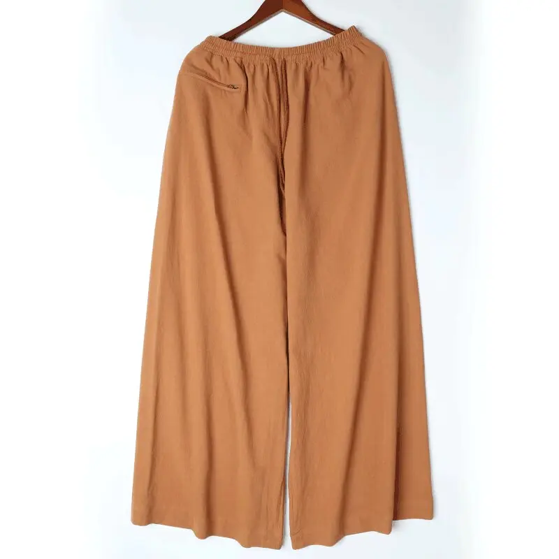 Thick Cotton Buddhist Monk Shaolin Pants Kung fu Tai chi Trousers Wide Leg Martial arts 4 Colors