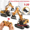 Hot BC1035 1/24 Alloy Remote Control Excavator Mini RC Excavator Model 11 Channel Excavator For Children RC Trucks Toys Gift 4