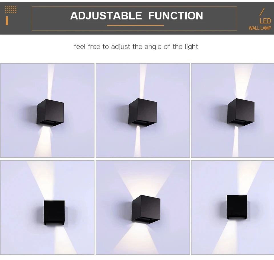 Up and Down LED Wall Lamp Waterproof IP65 Aluminium for Bedroom Living Room Corridor Indoor Outdoor Lighting