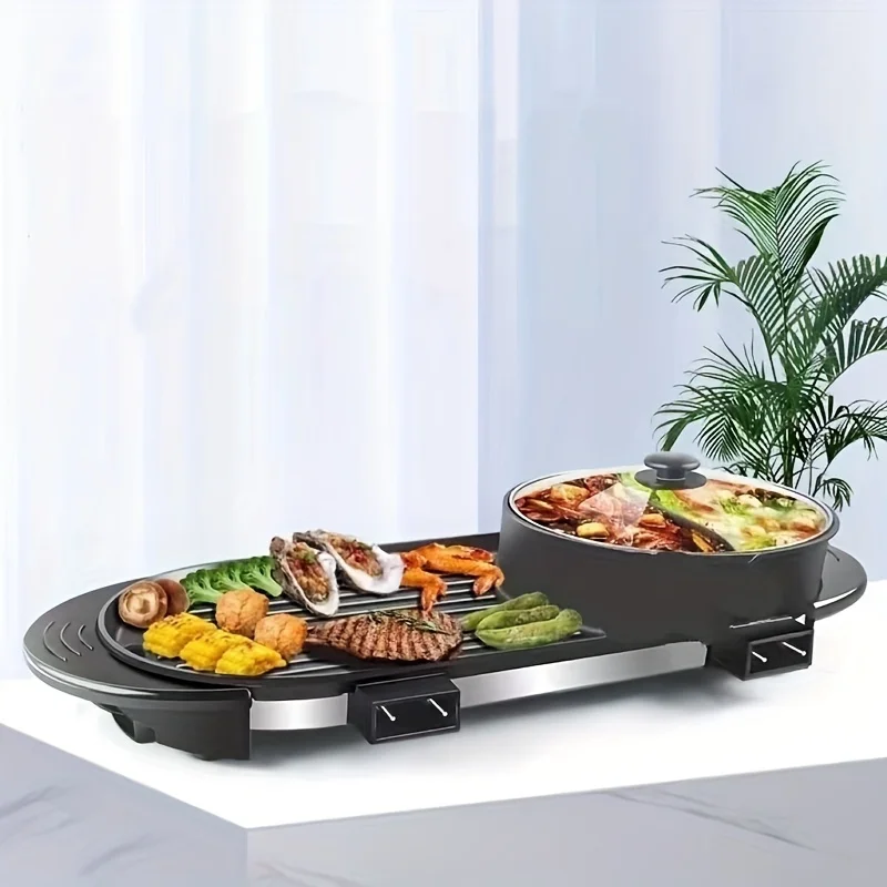 New Maifan Stone Hot Pot And Grill Combination Pot, Frying Pan And Electric Hot Pot, Barbecue Stove Electric Baking Pan Pot