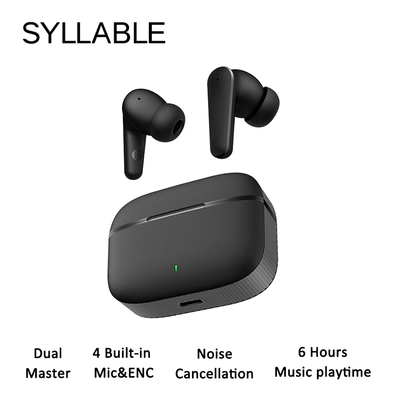 

Original SYLLABLE T8 headset 4 Built-in Mic&ENC True Wireless Stereo Earbuds TWS Dual Master Earphones SYLLABLE T8 Headphones