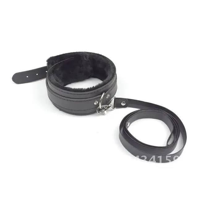 Sex Toys for Adults Women Couples Games Bdsm Collar Leather and Leash Plush Fetish Bondage Sex Necklace SM Toys Restraints